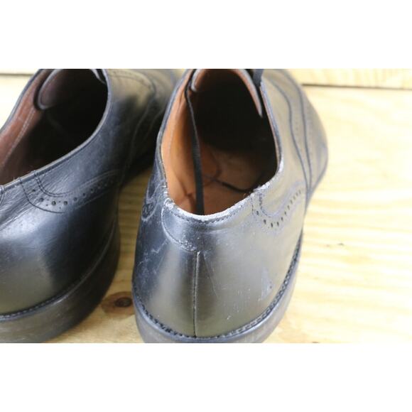 Allen Edmonds Shoes Mens 15 B Chester Black Leather Wingtip Oxford USA - Picture 5 of 12